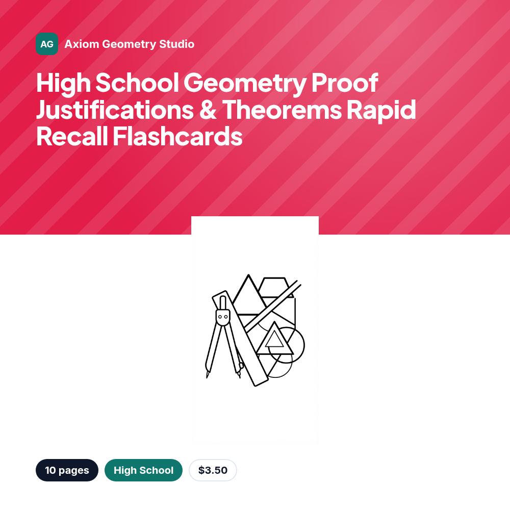 High School Geometry Proof Justifications & Theorems Rapid Recall Flashcards
