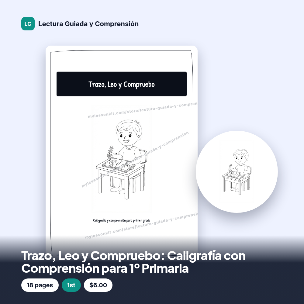 Trazo, Leo y Compruebo: Caligrafía con Comprensión para 1º Primaria