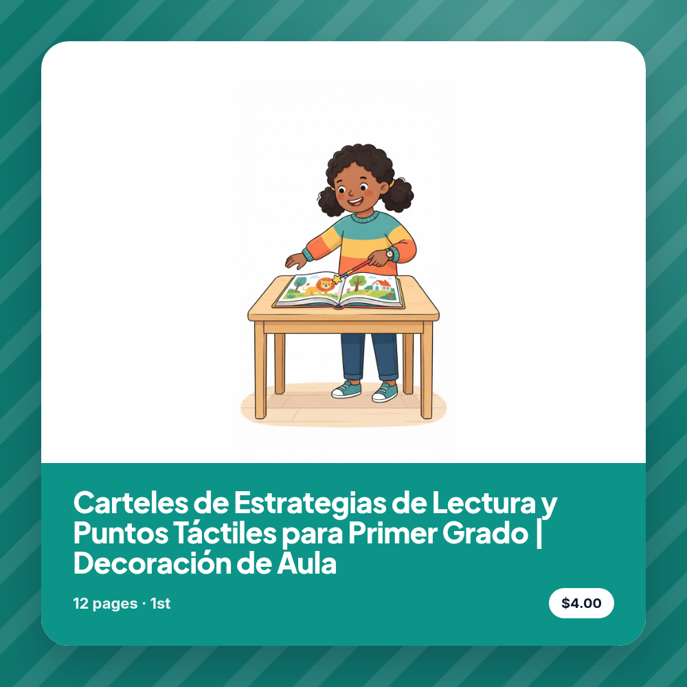 Carteles de Estrategias de Lectura y Puntos Táctiles para Primer Grado | Decoración de Aula