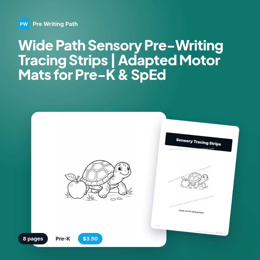 Wide Path Sensory Pre-Writing Tracing Strips | Adapted Motor Mats for Pre-K & SpEd