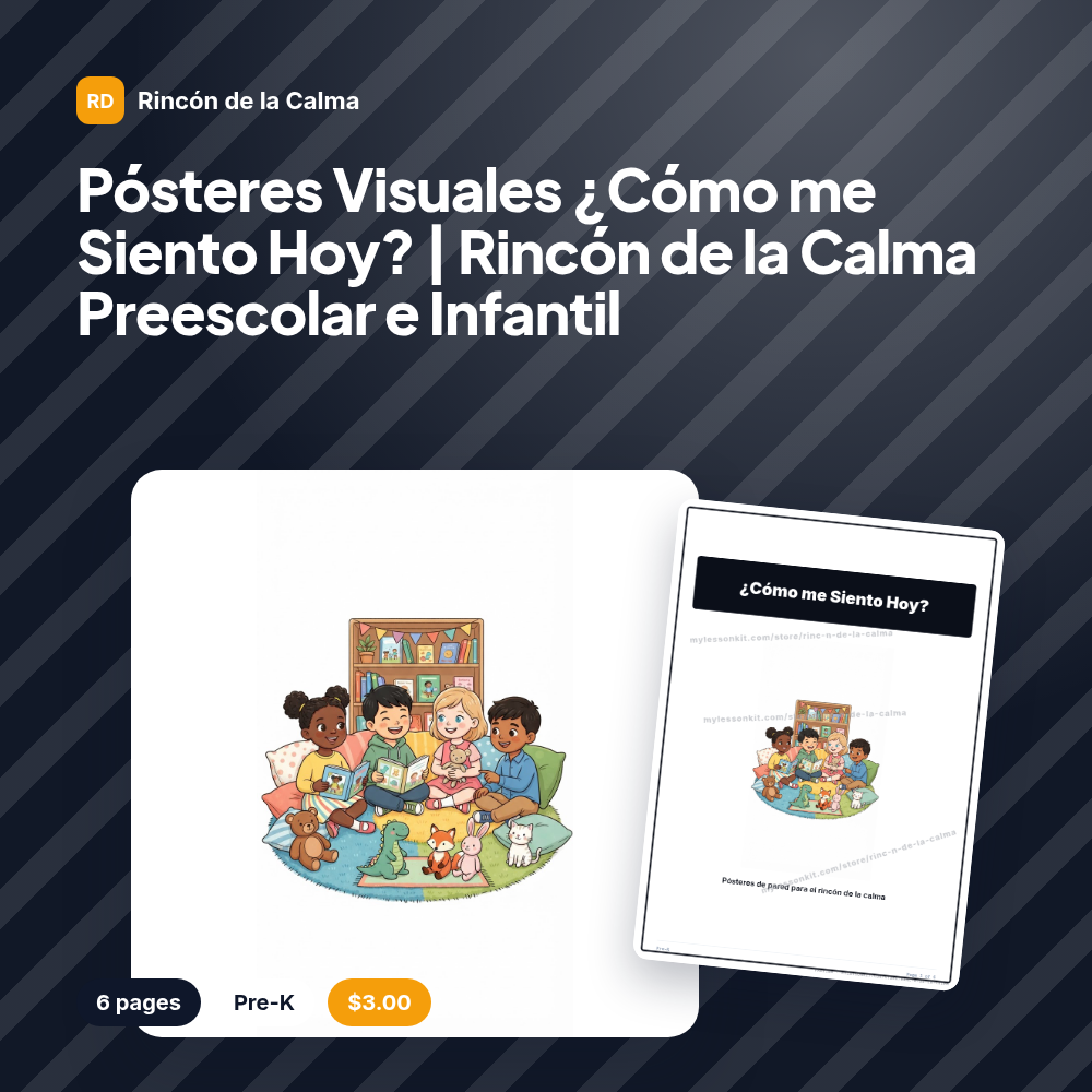 Pósteres Visuales ¿Cómo me Siento Hoy? | Rincón de la Calma Preescolar e Infantil