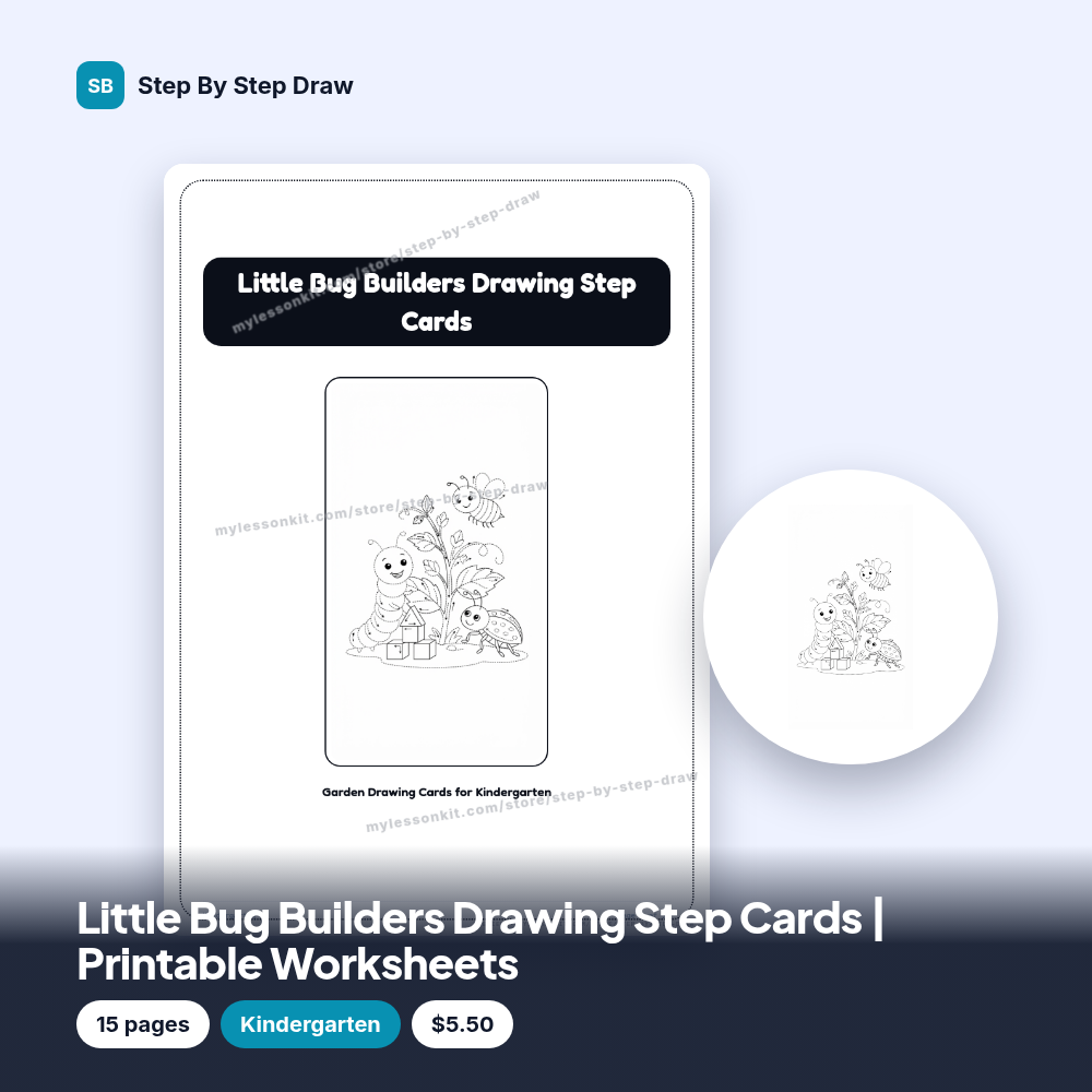Little Bug Builders Drawing Step Cards | Printable Worksheets