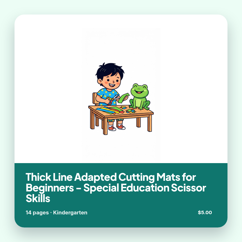Thick Line Adapted Cutting Mats for Beginners - Special Education Scissor Skills