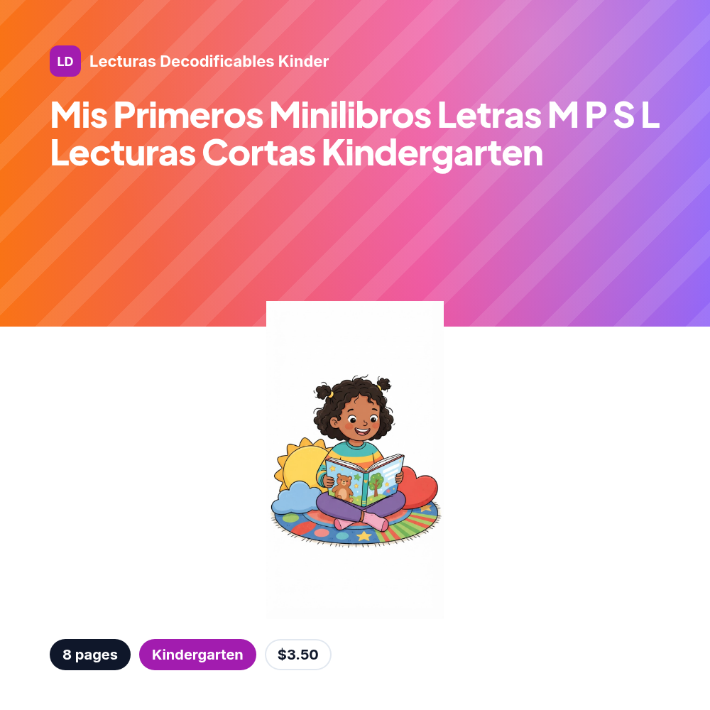 Mis Primeros Minilibros Letras M P S L Lecturas Cortas Kindergarten
