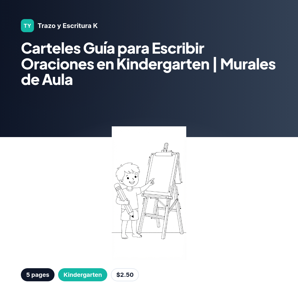 Carteles Guía para Escribir Oraciones en Kindergarten | Murales de Aula