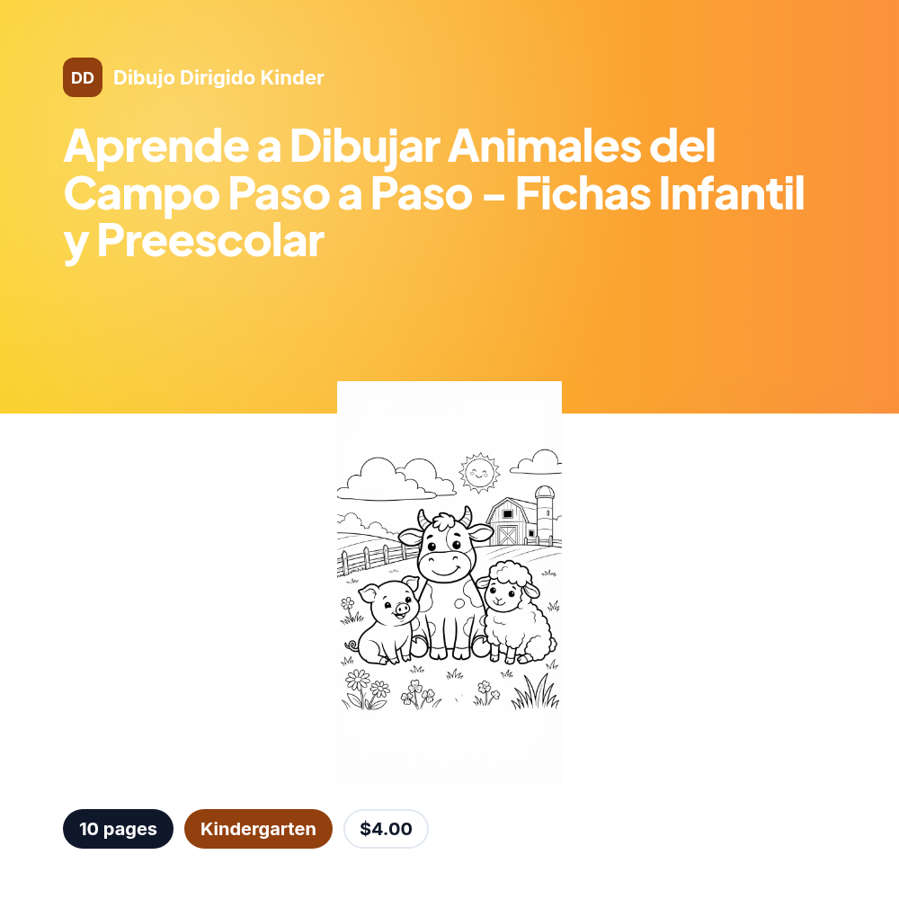 Aprende a Dibujar Animales del Campo Paso a Paso - Fichas Infantil y Preescolar