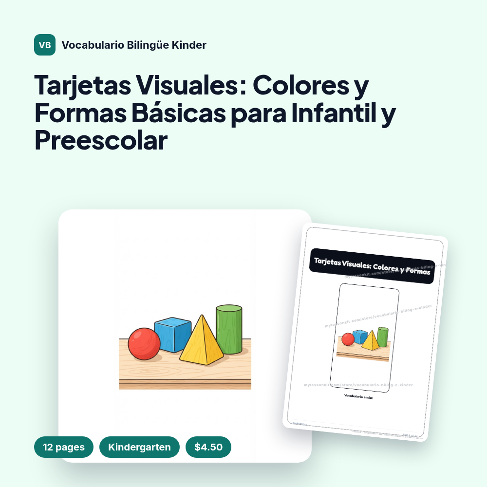 Tarjetas Visuales: Colores y Formas Básicas para Infantil y Preescolar