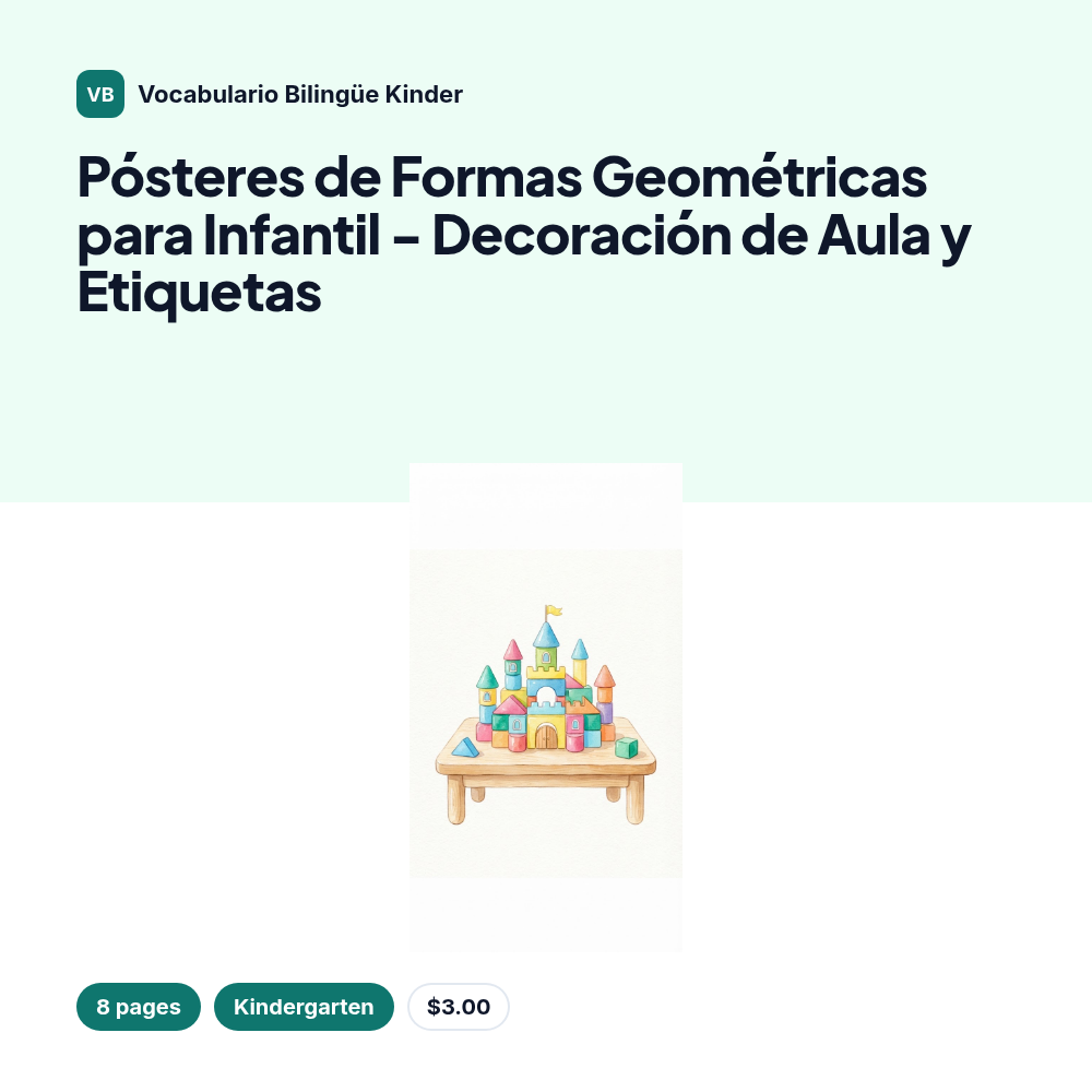 Pósteres de Formas Geométricas para Infantil - Decoración de Aula y Etiquetas