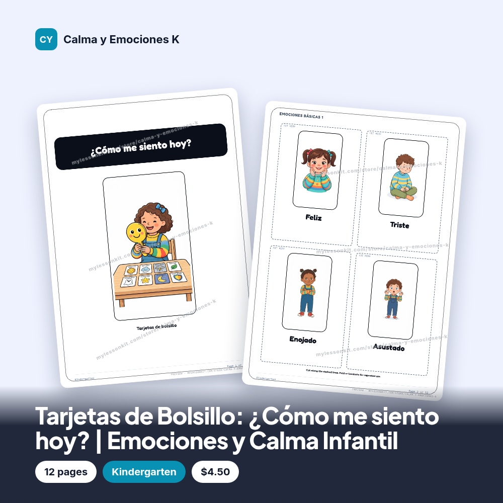 Tarjetas de Bolsillo: ¿Cómo me siento hoy? | Emociones y Calma Infantil