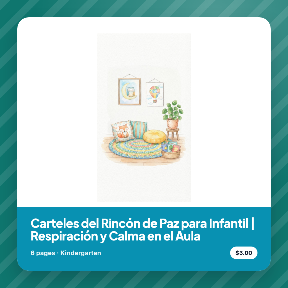 Carteles del Rincón de Paz para Infantil | Respiración y Calma en el Aula