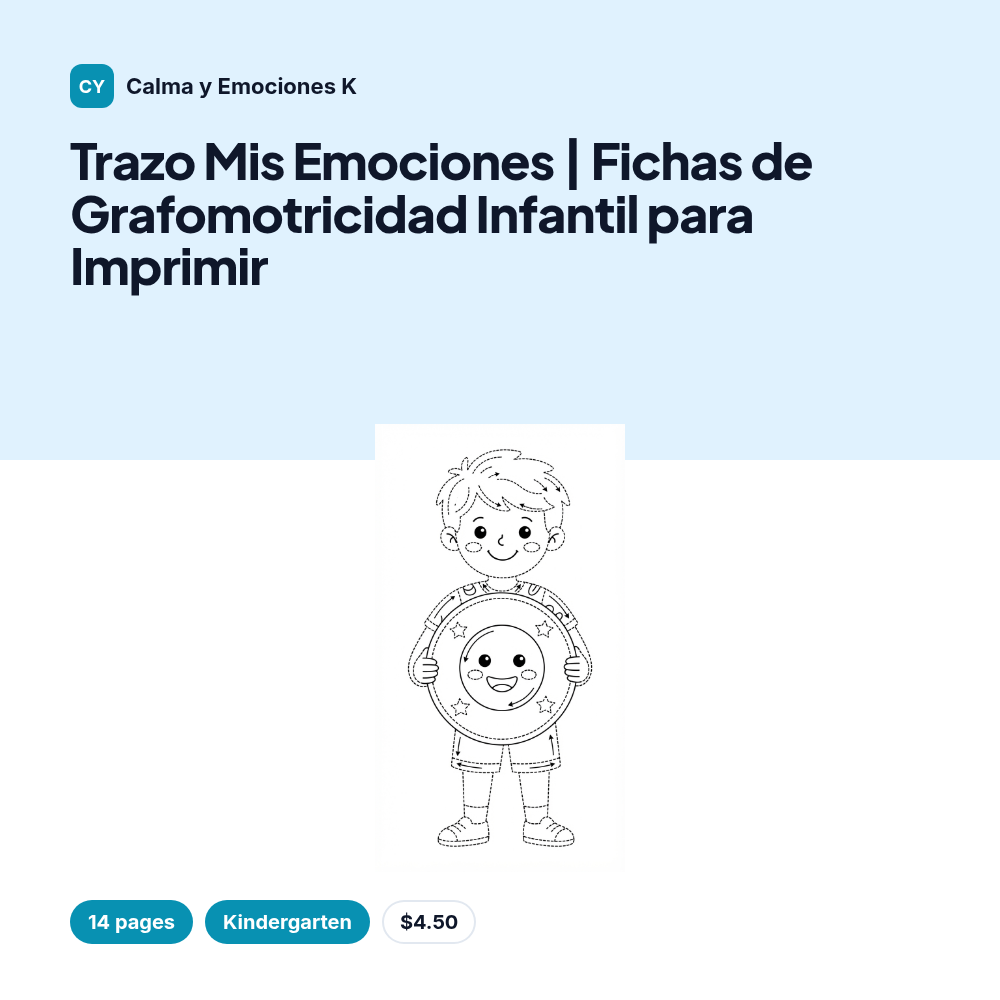 Trazo Mis Emociones | Fichas de Grafomotricidad Infantil para Imprimir