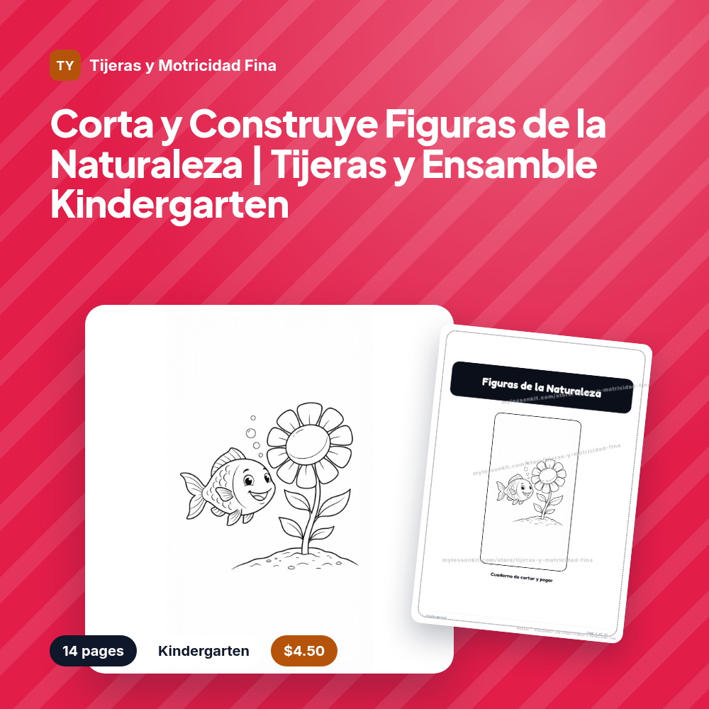 Corta y Construye Figuras de la Naturaleza | Tijeras y Ensamble Kindergarten