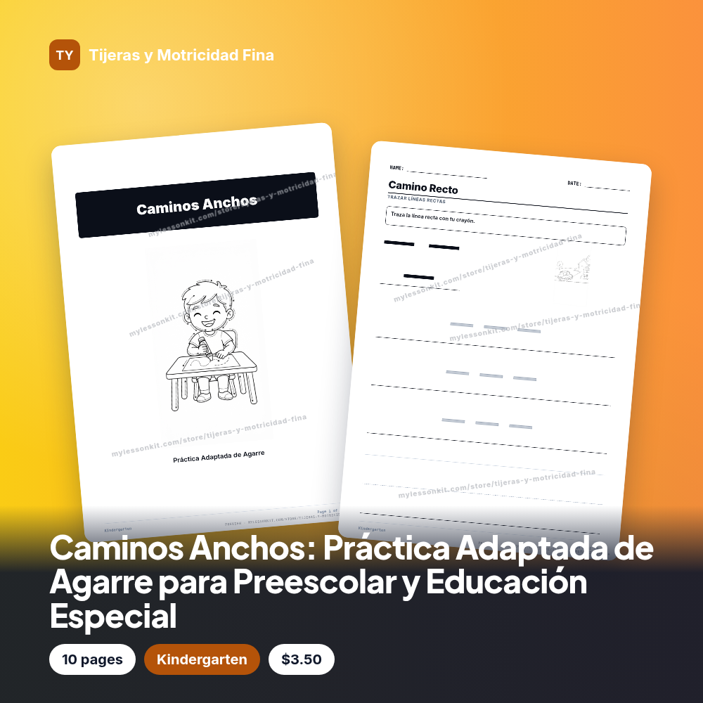 Caminos Anchos: Práctica Adaptada de Agarre para Preescolar y Educación Especial