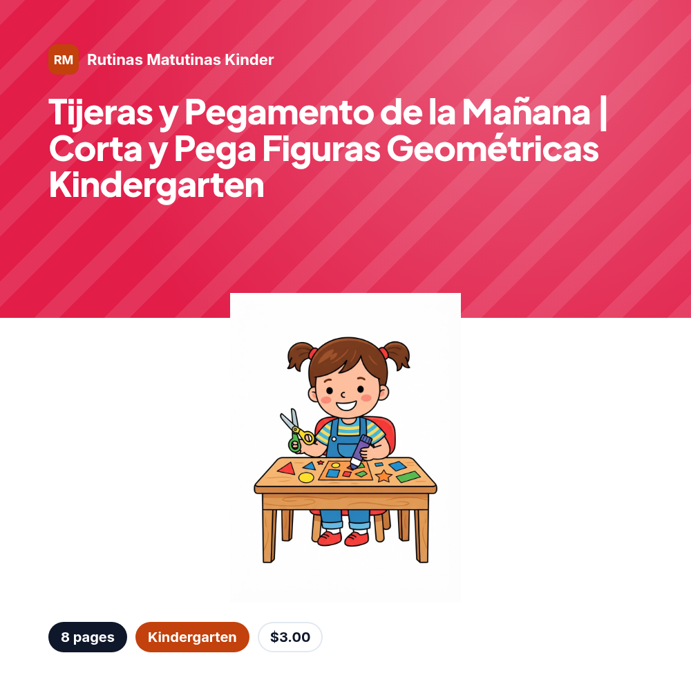 Tijeras y Pegamento de la Mañana | Corta y Pega Figuras Geométricas Kindergarten
