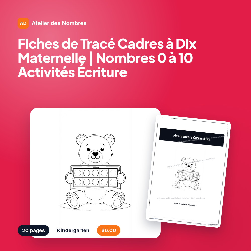 Fiches de Tracé Cadres à Dix Maternelle | Nombres 0 à 10 Activités Écriture