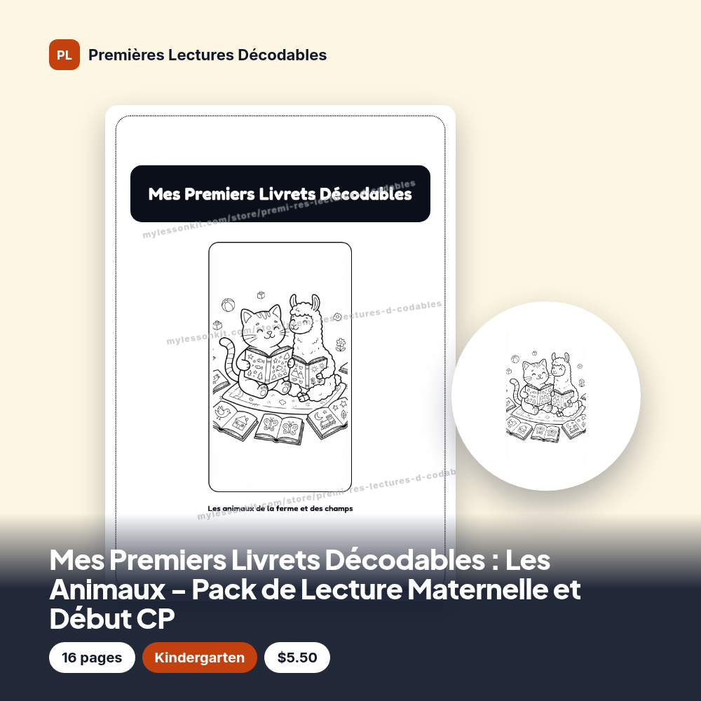 Mes Premiers Livrets Décodables : Les Animaux - Pack de Lecture Maternelle et Début CP