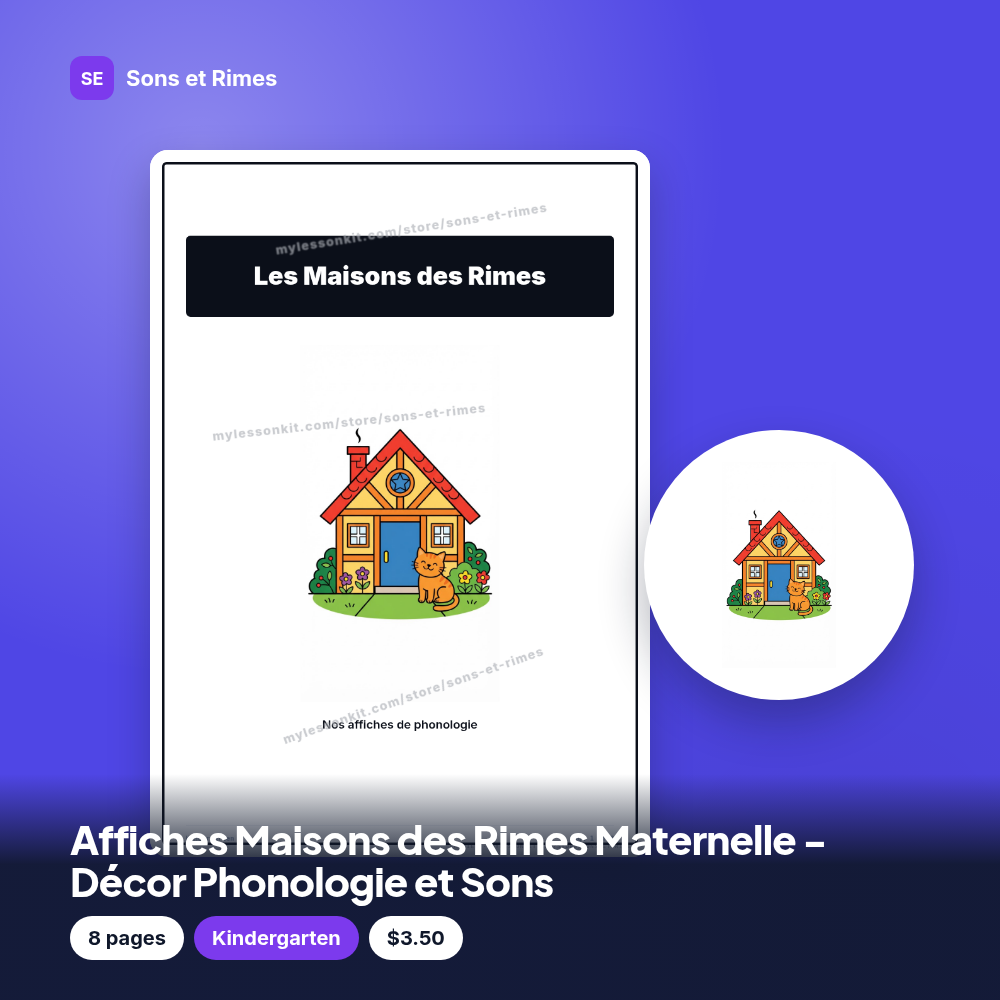 Affiches Maisons des Rimes Maternelle - Décor Phonologie et Sons