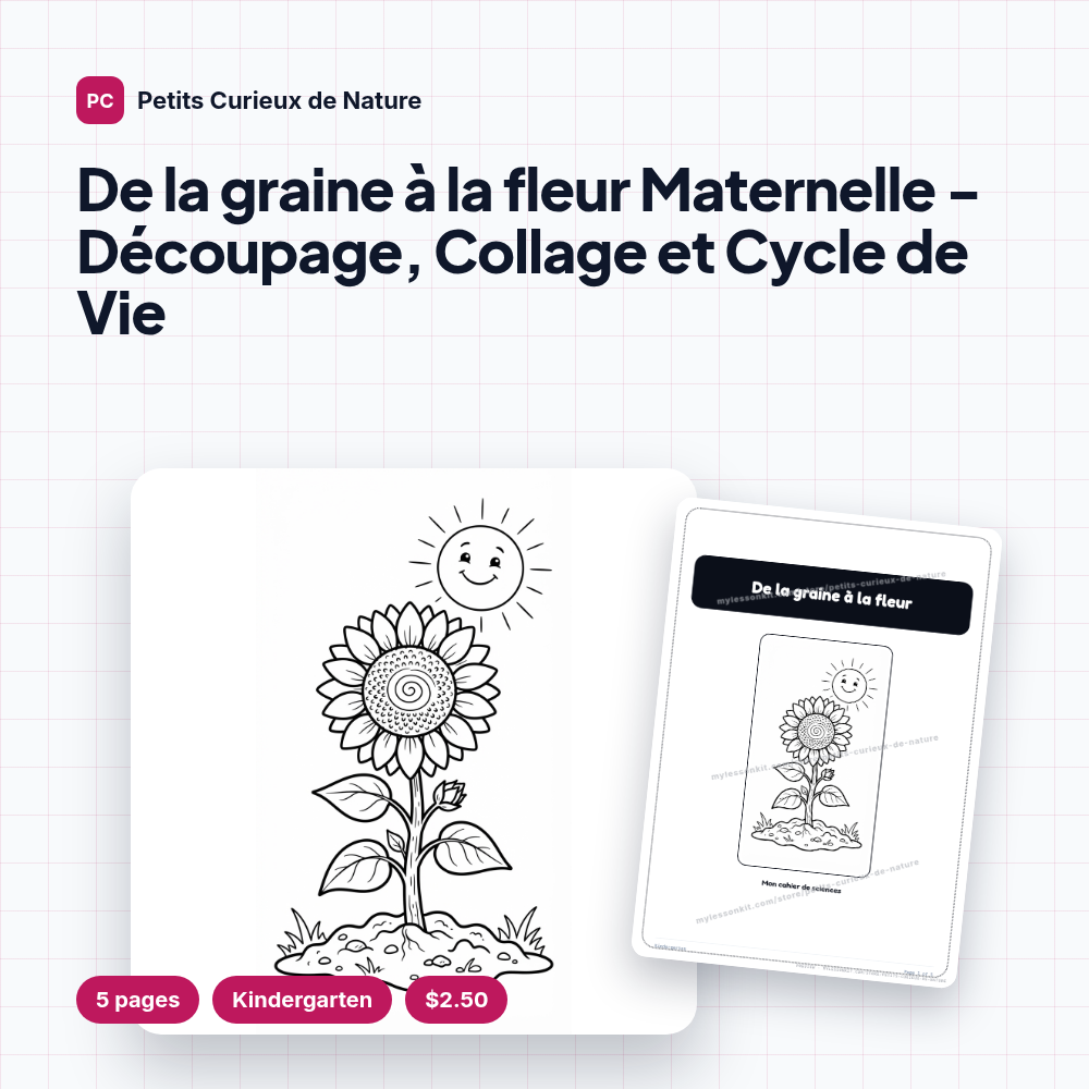 De la graine à la fleur Maternelle - Découpage, Collage et Cycle de Vie