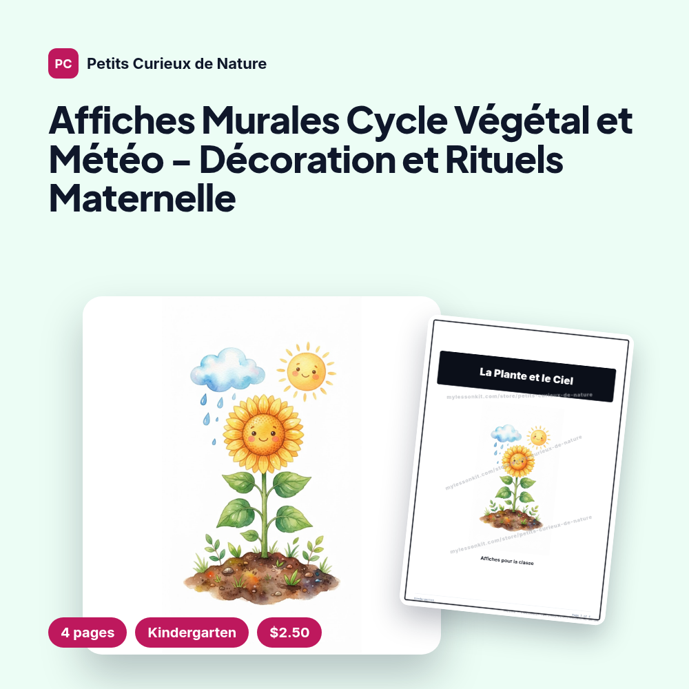 Affiches Murales Cycle Végétal et Météo - Décoration et Rituels Maternelle