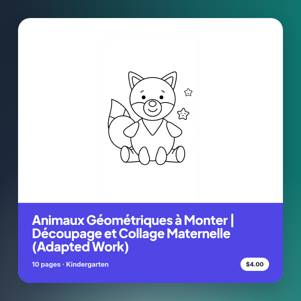 Animaux Géométriques à Monter | Découpage et Collage Maternelle (Adapted Work)