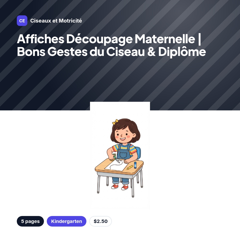 Affiches Découpage Maternelle | Bons Gestes du Ciseau & Diplôme