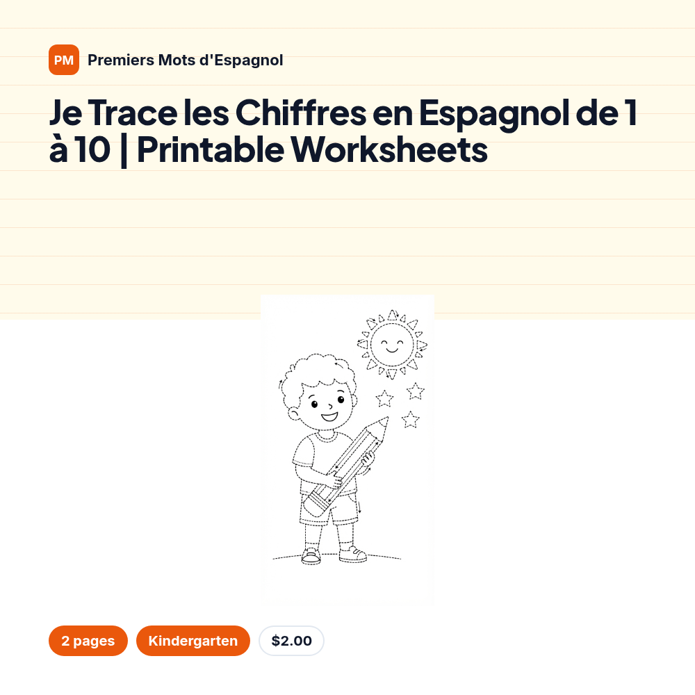 Je Trace les Chiffres en Espagnol de 1 à 10 | Printable Worksheets