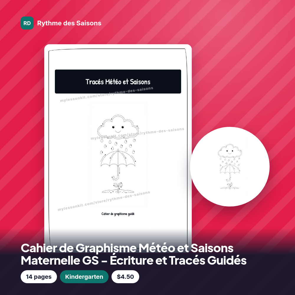 Cahier de Graphisme Météo et Saisons Maternelle GS - Écriture et Tracés Guidés