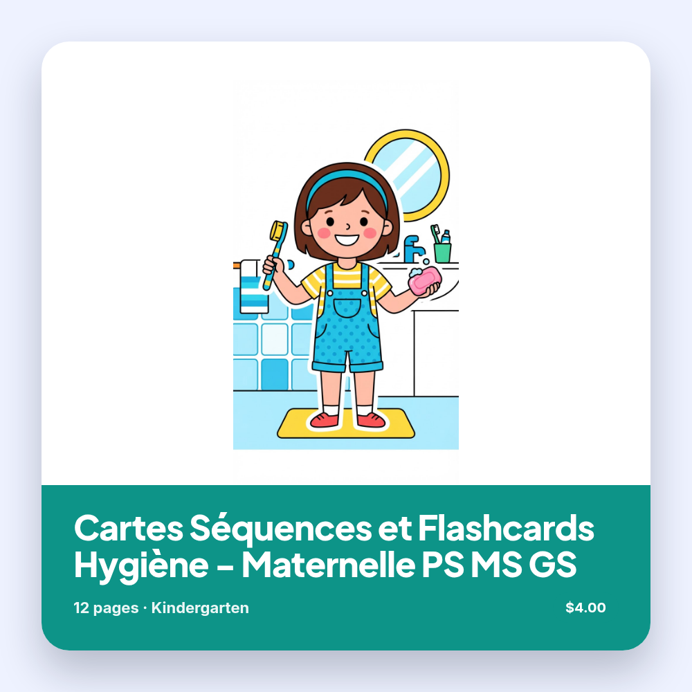 Cartes Séquences et Flashcards Hygiène - Maternelle PS MS GS