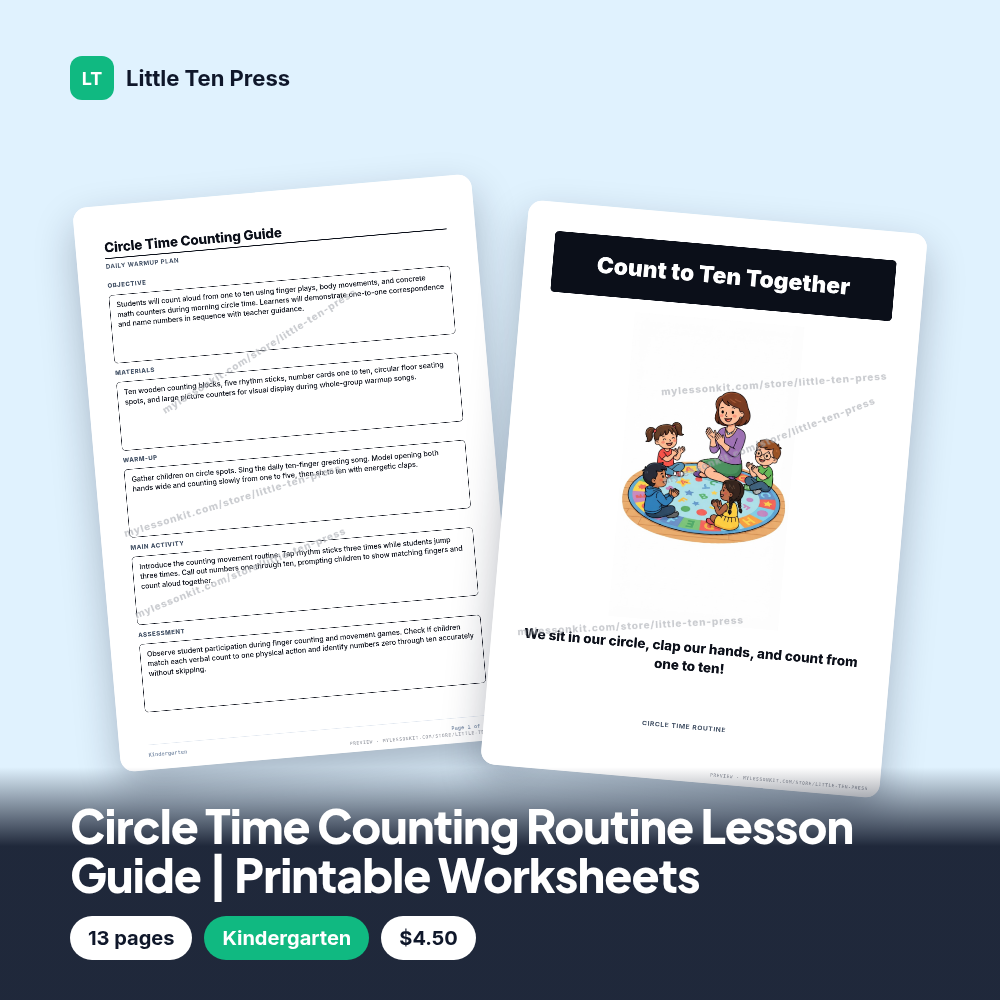 Circle Time Counting Routine Lesson Guide | Printable Worksheets