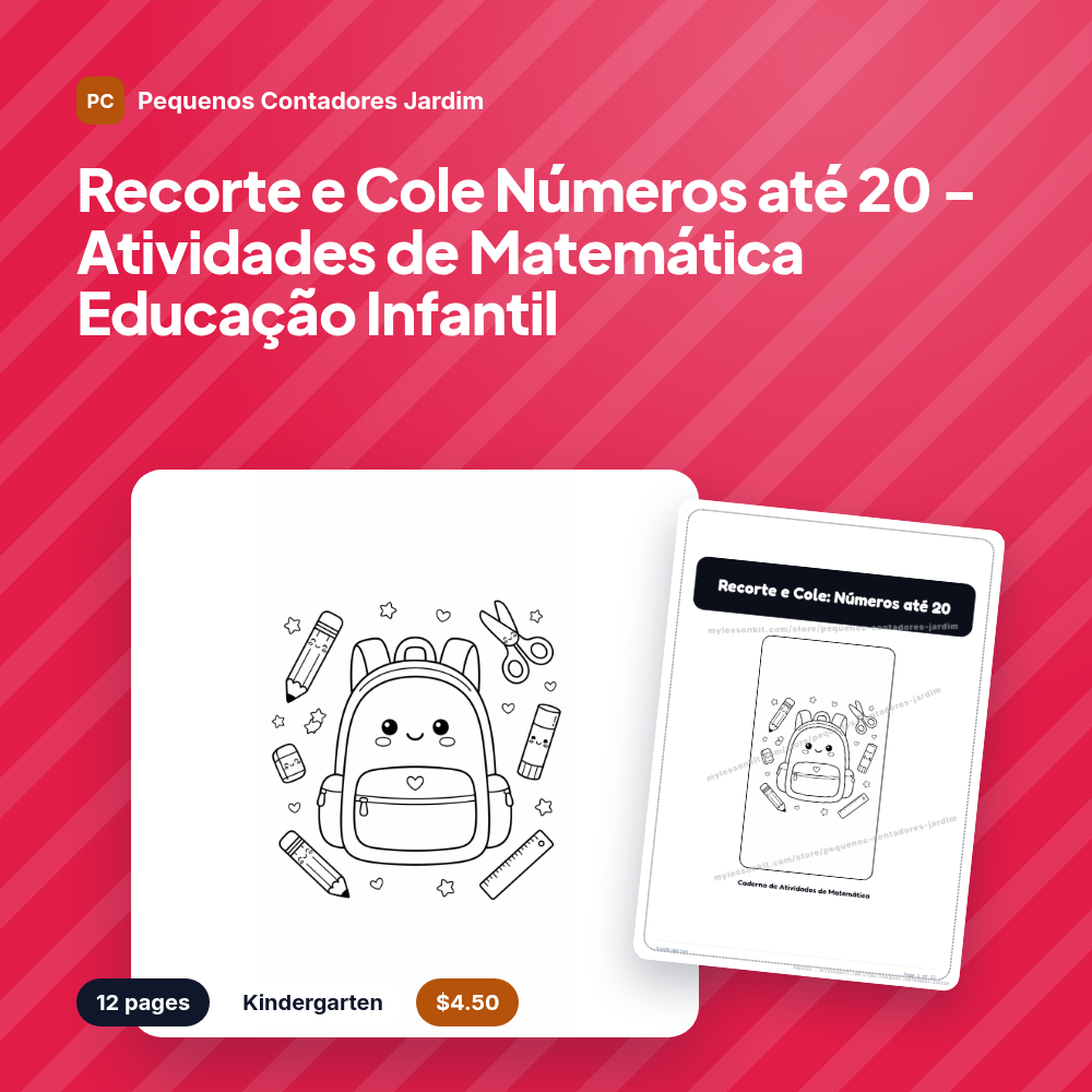 Recorte e Cole Números até 20 - Atividades de Matemática Educação Infantil