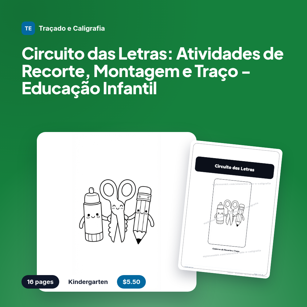 Circuito das Letras: Atividades de Recorte, Montagem e Traço - Educação Infantil