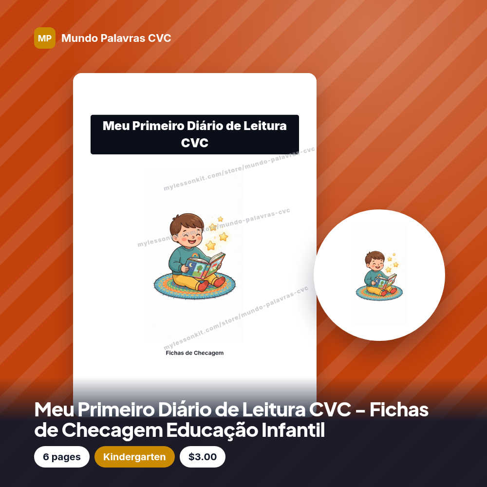Meu Primeiro Diário de Leitura CVC - Fichas de Checagem Educação Infantil