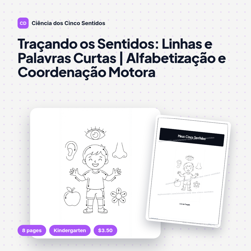 Traçando os Sentidos: Linhas e Palavras Curtas | Alfabetização e Coordenação Motora