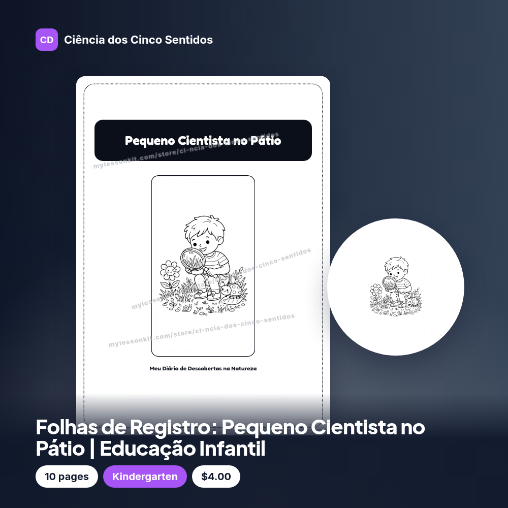 Folhas de Registro: Pequeno Cientista no Pátio | Educação Infantil