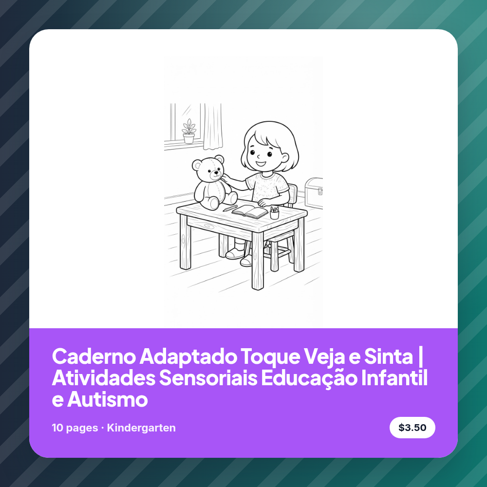 Caderno Adaptado Toque Veja e Sinta | Atividades Sensoriais Educação Infantil e Autismo