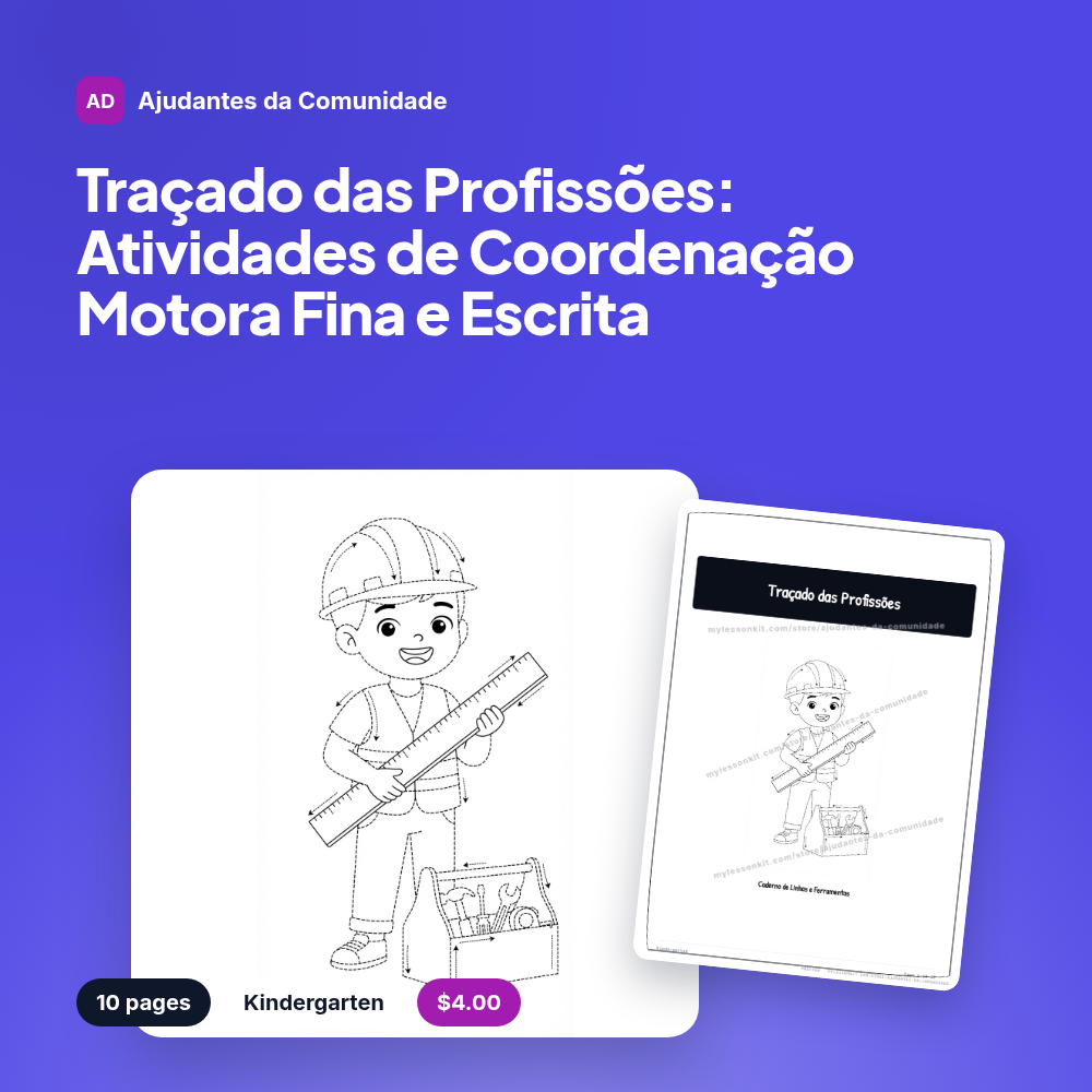 Traçado das Profissões: Atividades de Coordenação Motora Fina e Escrita