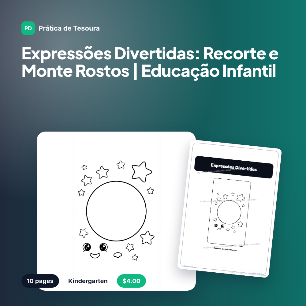 Expressões Divertidas: Recorte e Monte Rostos | Educação Infantil