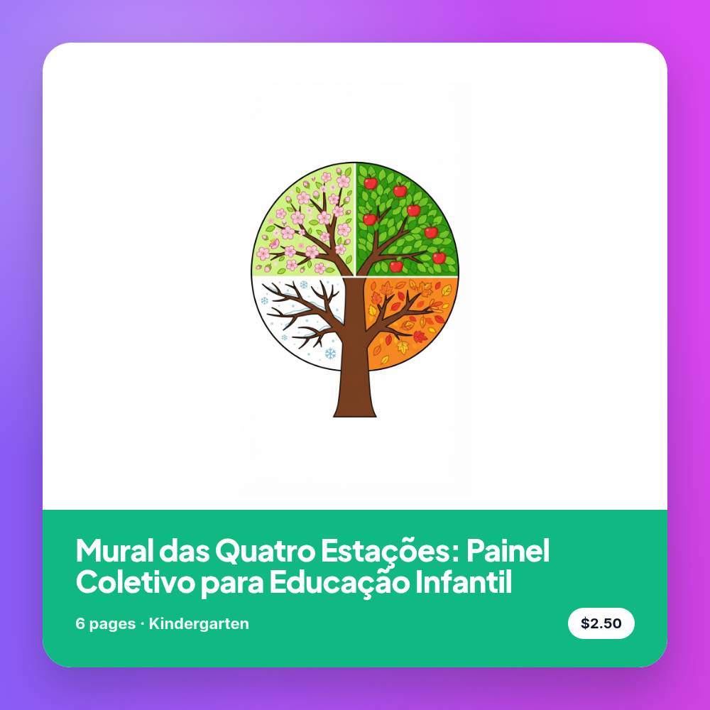 Mural das Quatro Estações: Painel Coletivo para Educação Infantil