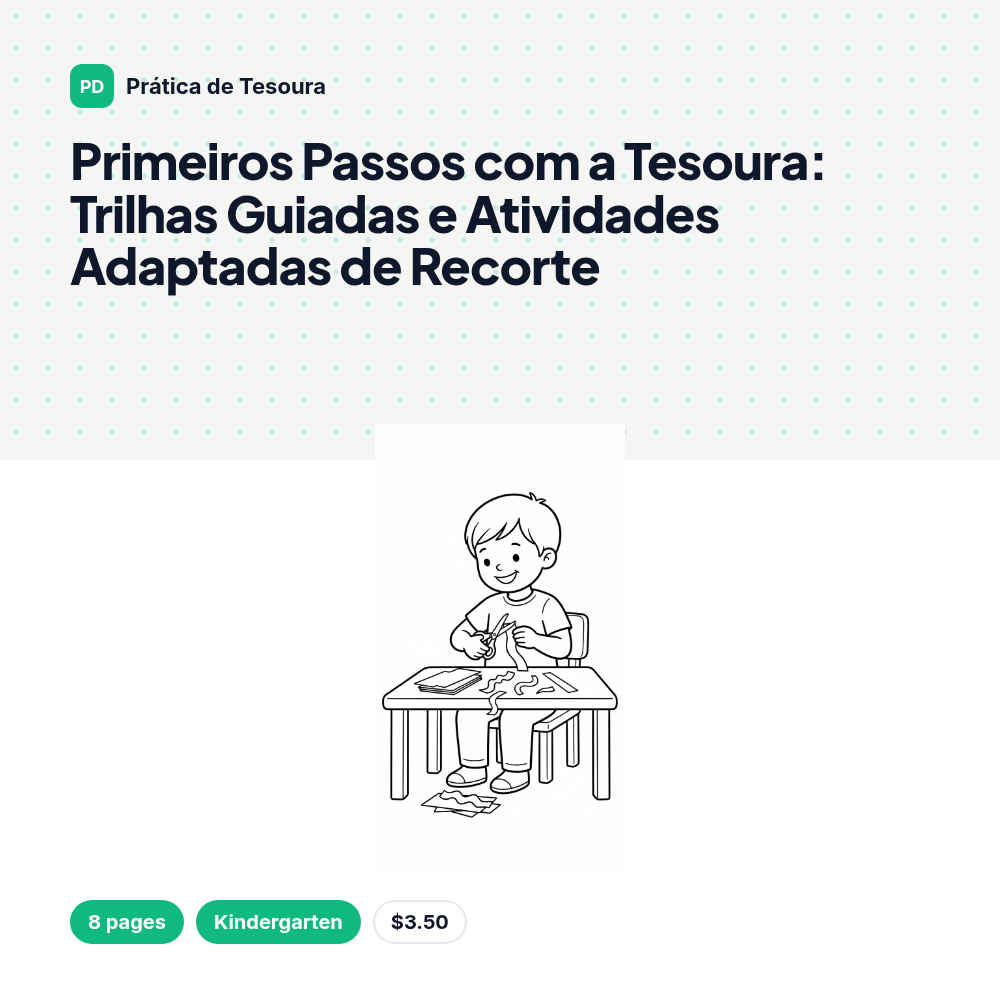 Primeiros Passos com a Tesoura: Trilhas Guiadas e Atividades Adaptadas de Recorte