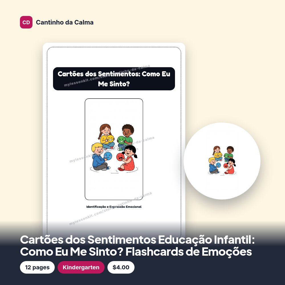 Cartões dos Sentimentos Educação Infantil: Como Eu Me Sinto? Flashcards de Emoções