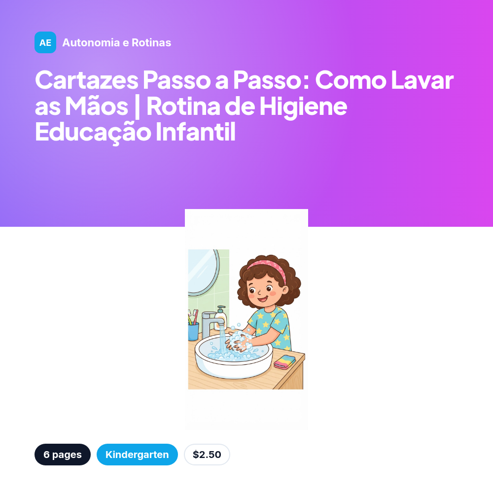 Cartazes Passo a Passo: Como Lavar as Mãos | Rotina de Higiene Educação Infantil