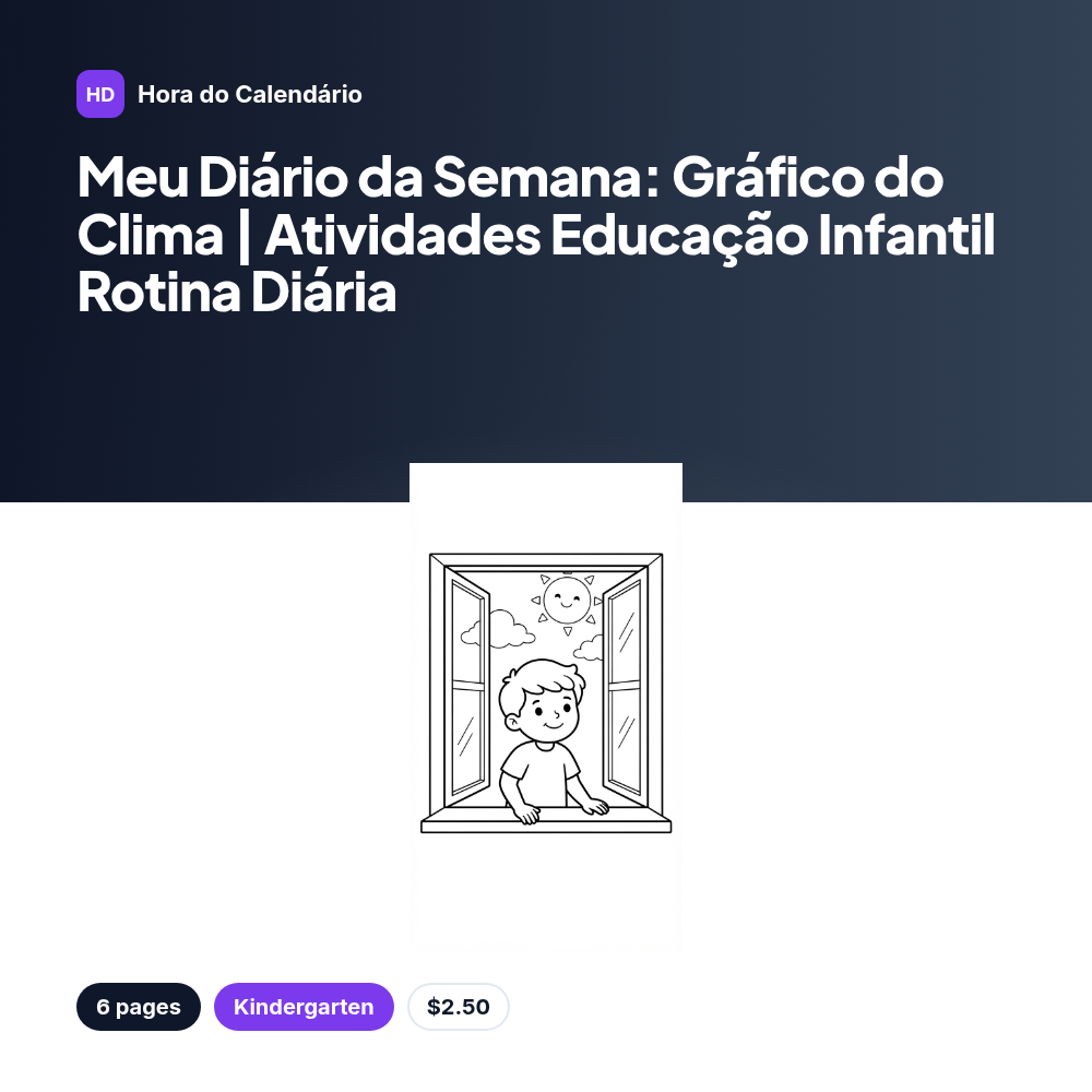 Meu Diário da Semana: Gráfico do Clima | Atividades Educação Infantil Rotina Diária