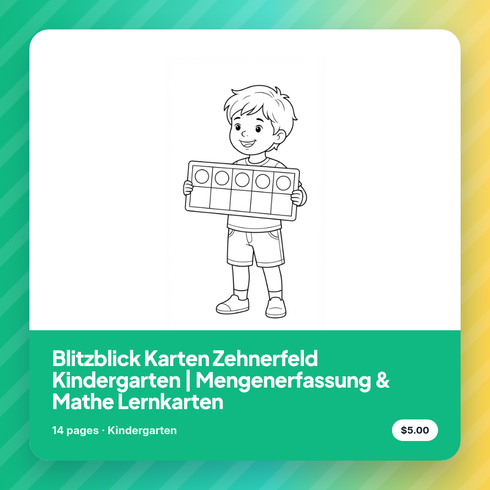 Blitzblick Karten Zehnerfeld Kindergarten | Mengenerfassung & Mathe Lernkarten