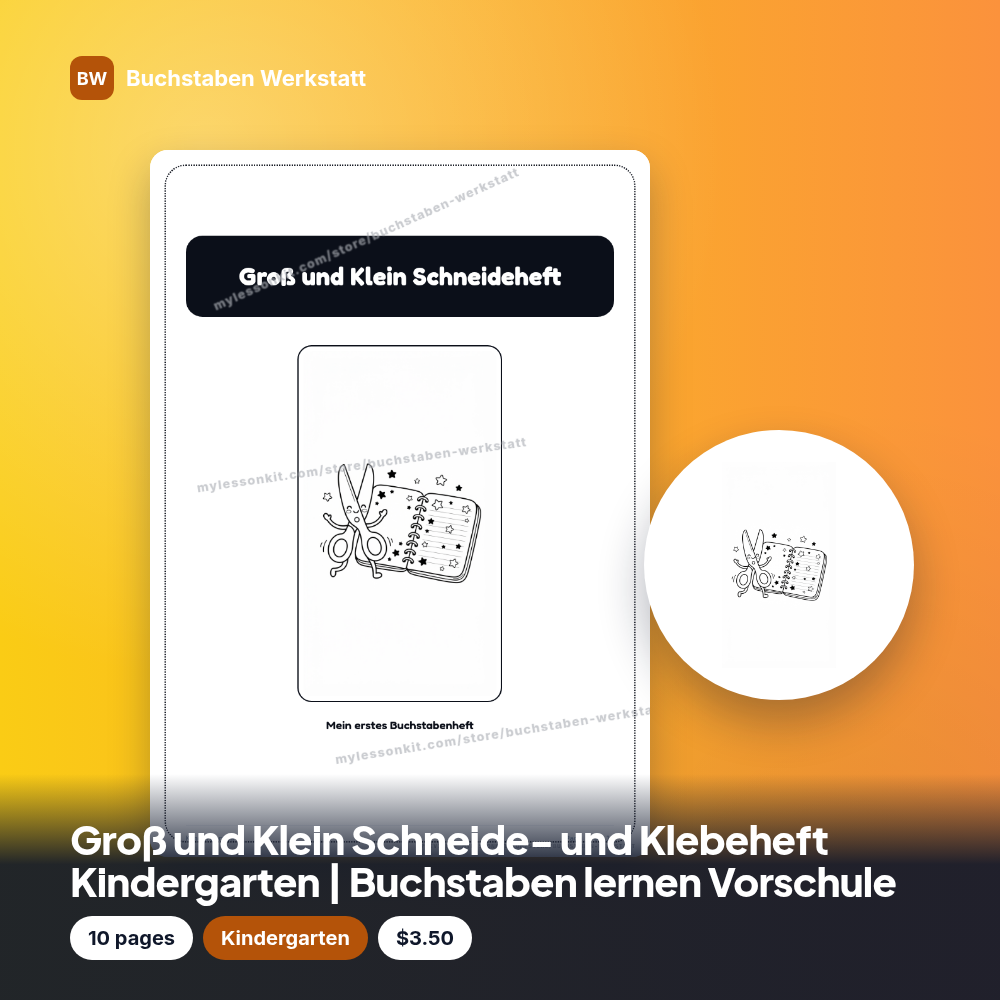 Groß und Klein Schneide- und Klebeheft Kindergarten | Buchstaben lernen Vorschule
