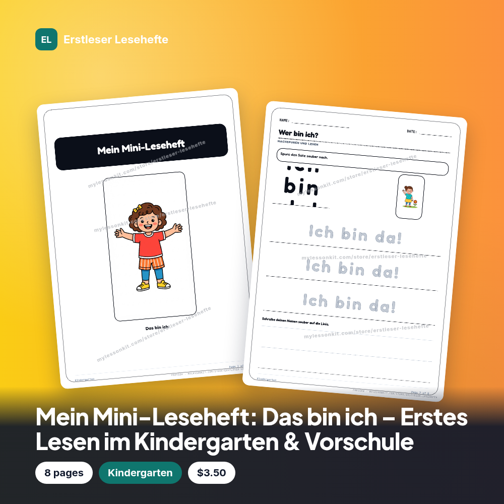 Mein Mini-Leseheft: Das bin ich – Erstes Lesen im Kindergarten & Vorschule