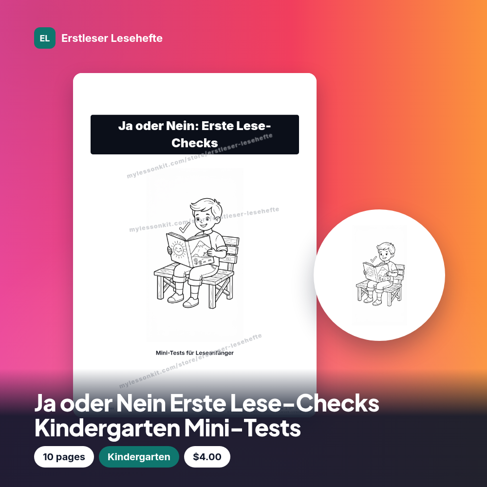 Ja oder Nein Erste Lese-Checks Kindergarten Mini-Tests