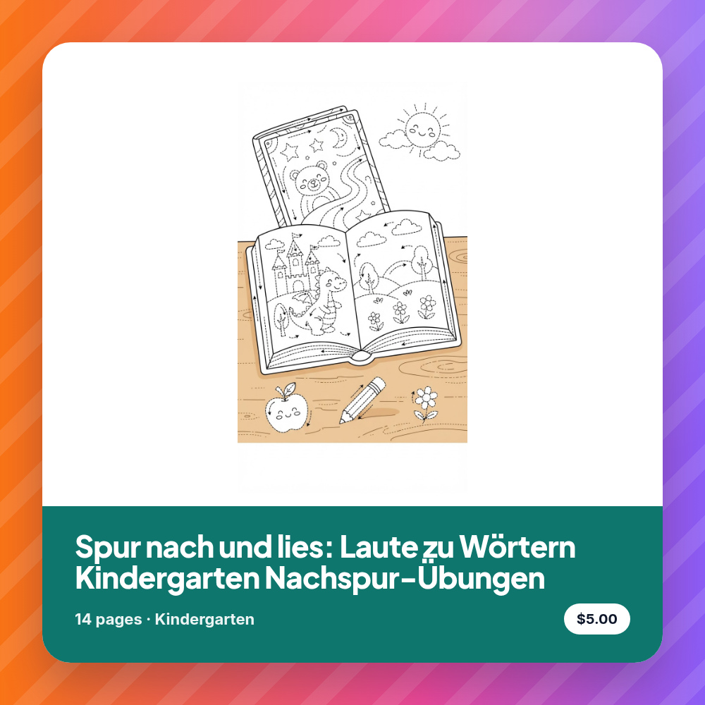 Spur nach und lies: Laute zu Wörtern Kindergarten Nachspur-Übungen