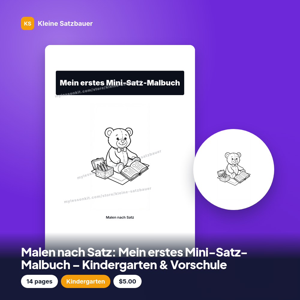 Malen nach Satz: Mein erstes Mini-Satz-Malbuch – Kindergarten & Vorschule