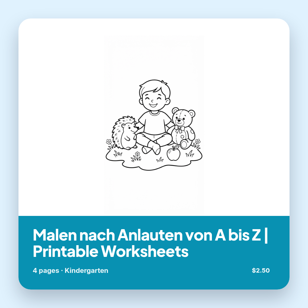 Malen nach Anlauten von A bis Z | Printable Worksheets