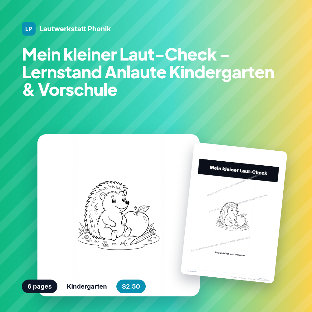 Mein kleiner Laut-Check – Lernstand Anlaute Kindergarten & Vorschule